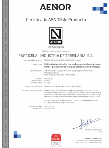 AENOR – Mallas Electrosoldadas