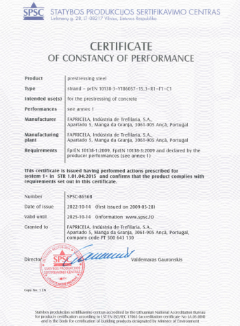 SPSC – Prestressing Steel – Strand 15.3